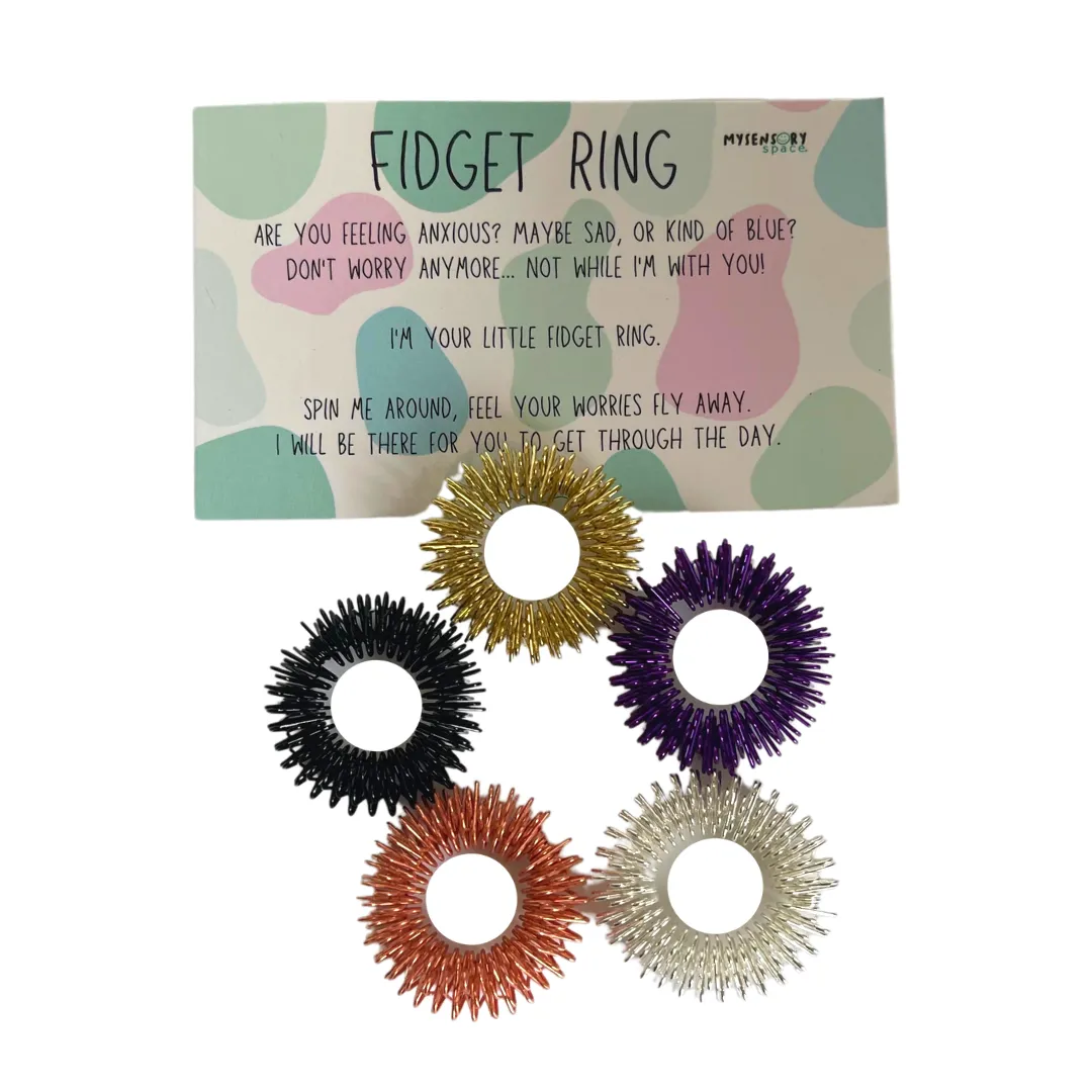 Acupressure Sensory Finger Rings | 5 Pack