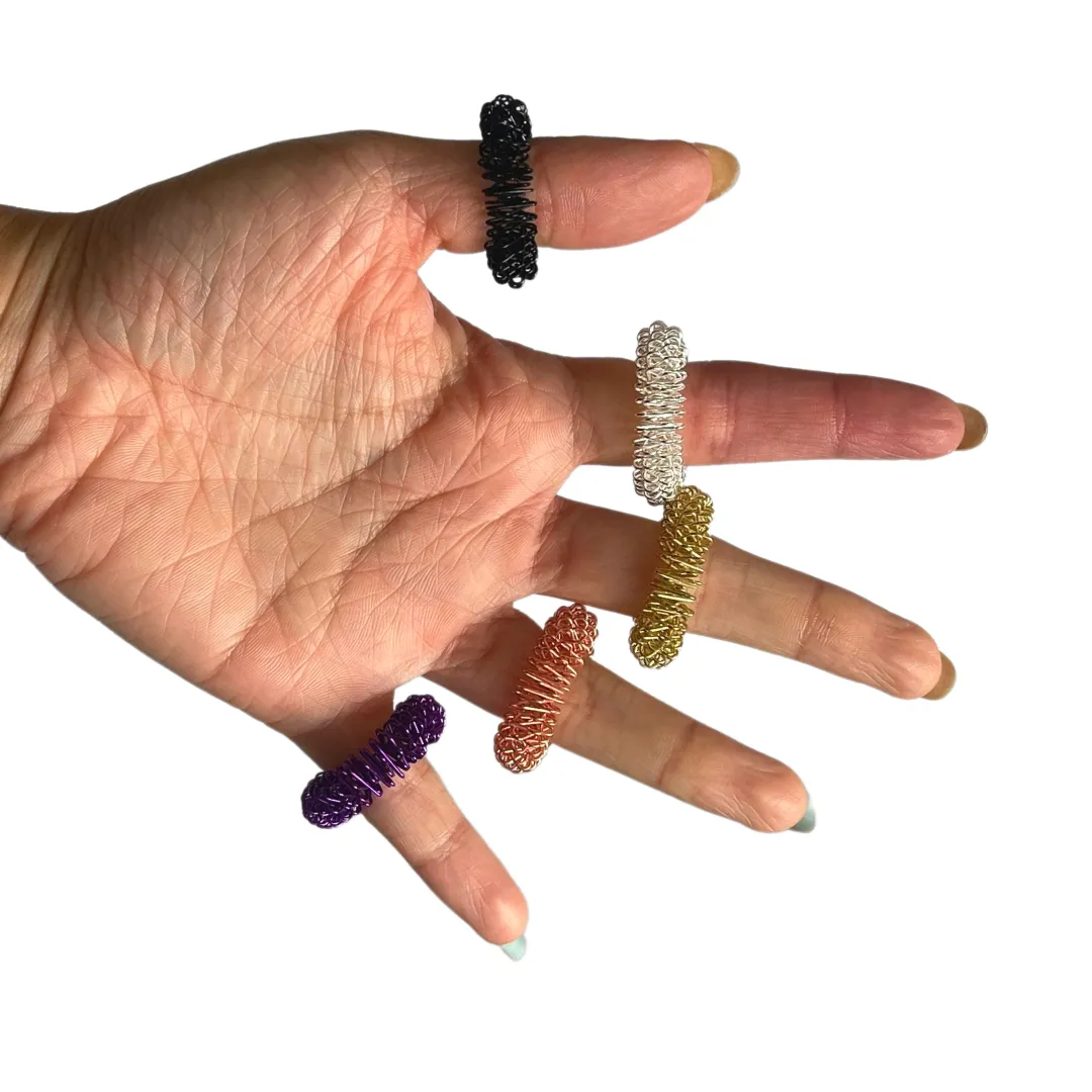 Acupressure Sensory Finger Rings | 5 Pack