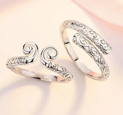 Adjustable S925 Golden Fillet and Jingu Bang Rings - Open Rings