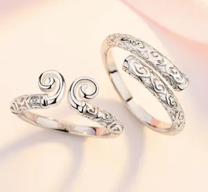 Adjustable S925 Golden Fillet and Jingu Bang Rings - Open Rings