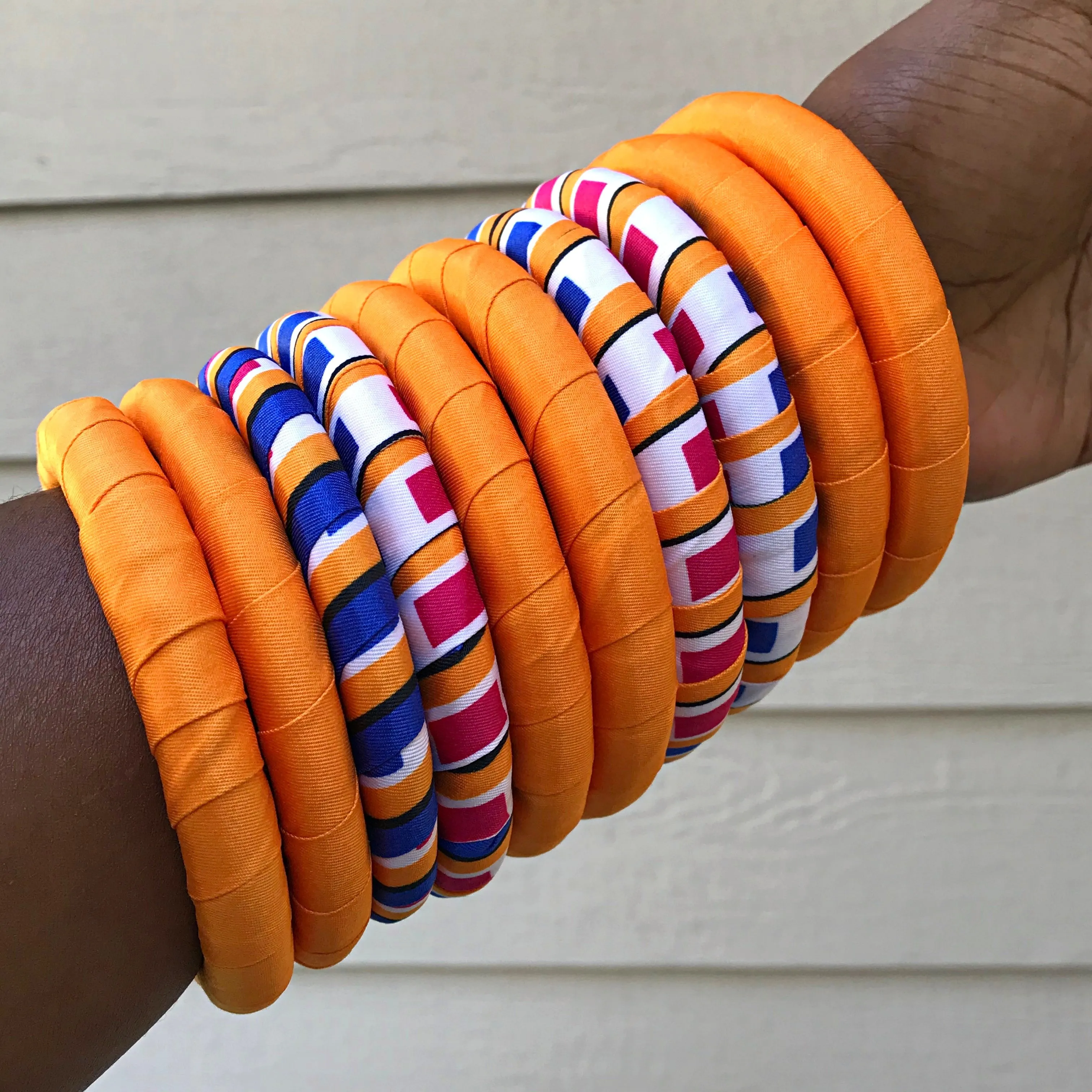 African Print Bangle Bracelets