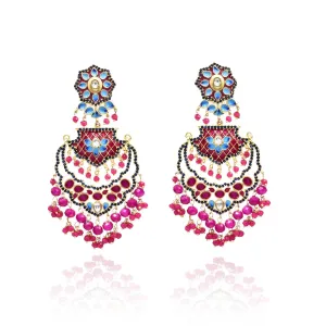 Aisyah Meenakari Beaded Earrings Tikka Set