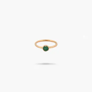 Amare Wear Green Aventurine Solitaire Ring- May Birthstone