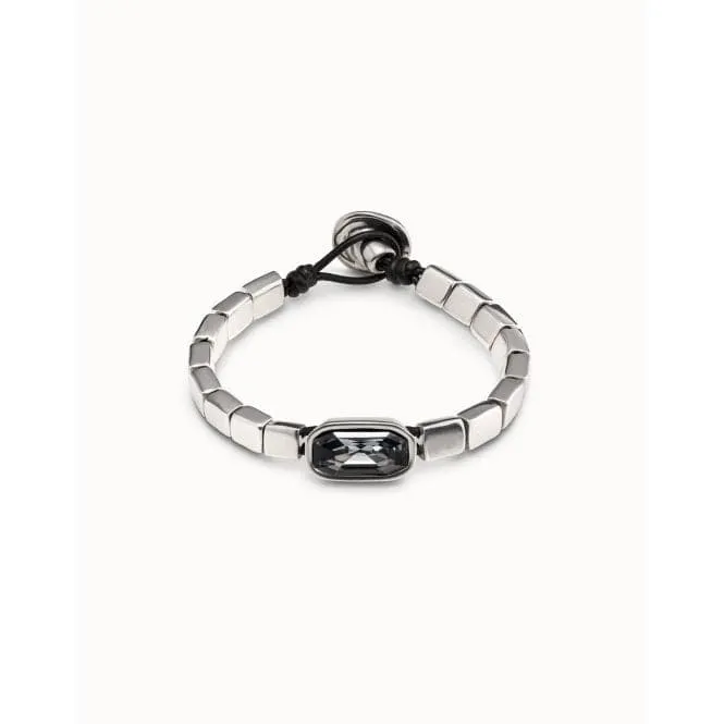 Anaconda Grey Metal Faceted Crystal Bracelet