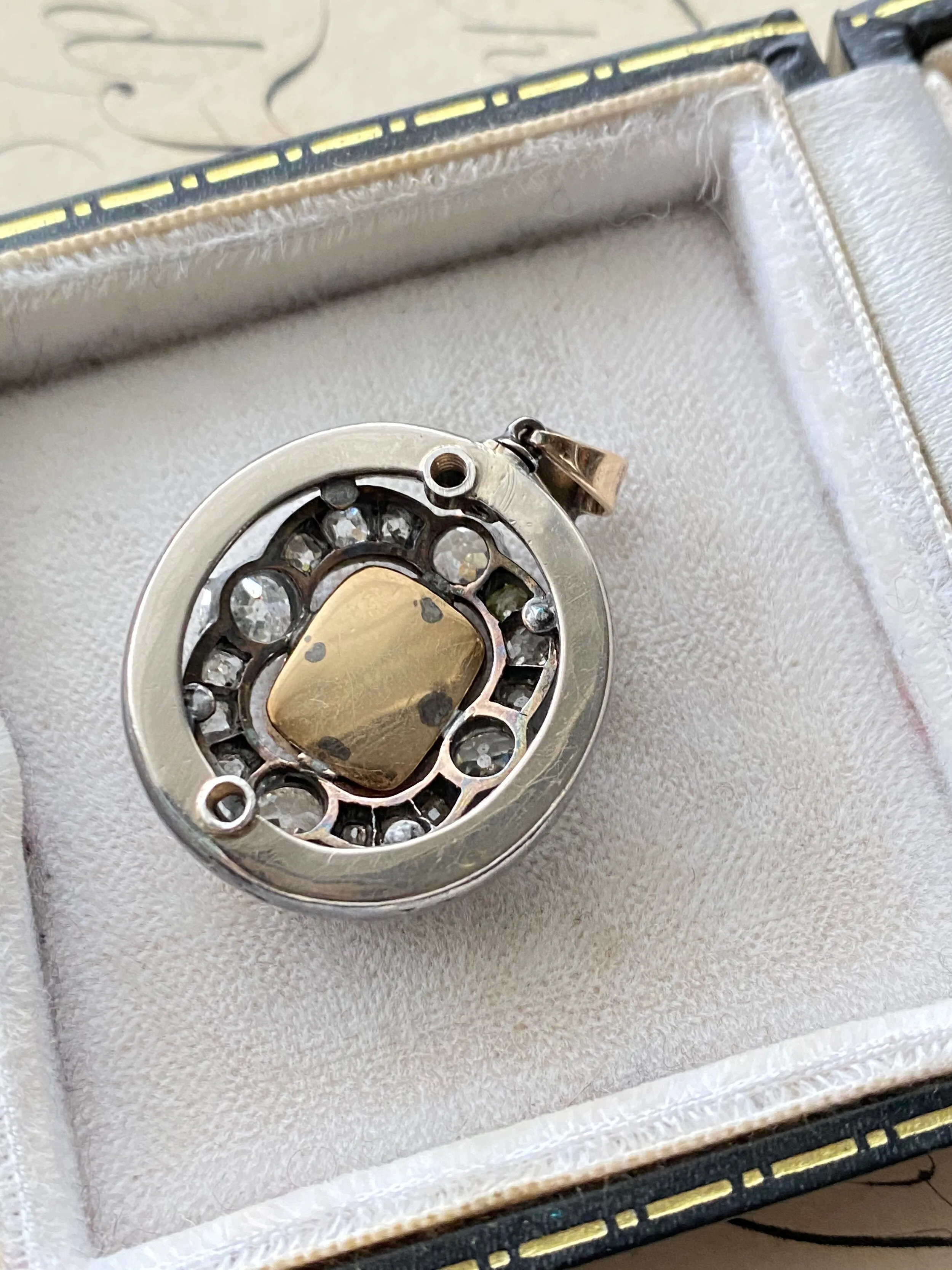 Antique Emerald and Diamond Pendant