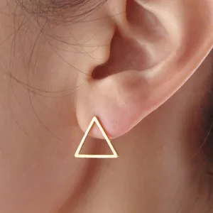 Aoi Minimalist Simple Triangle Wired Stud Earrings