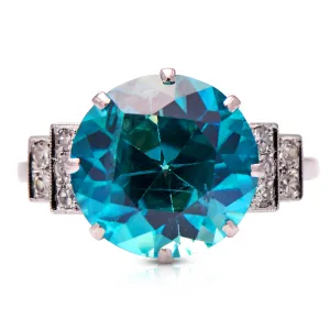 Art Deco, platinum, zircon and diamond cocktail ring