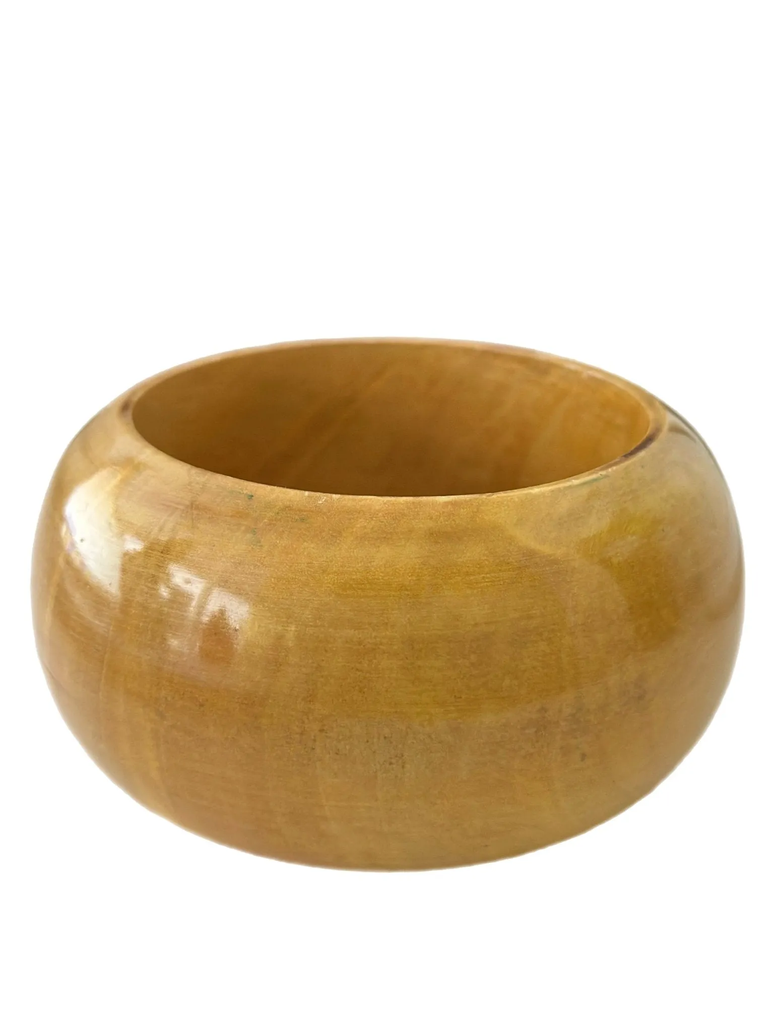 Aye Wura Lacquered Natural Chunky Wood Bangle