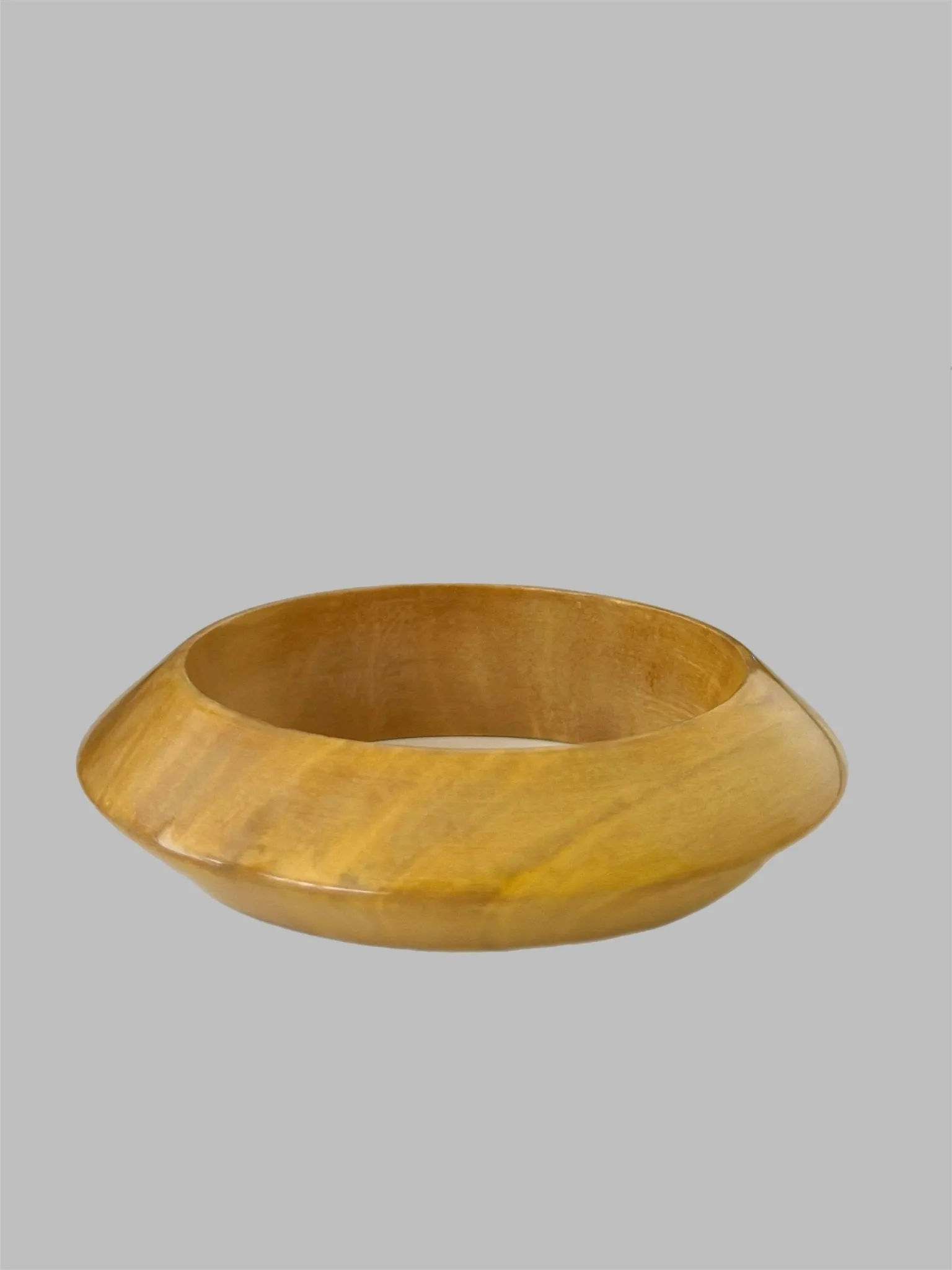 Aye Wura Lacquered Natural Chunky Wood Bangle