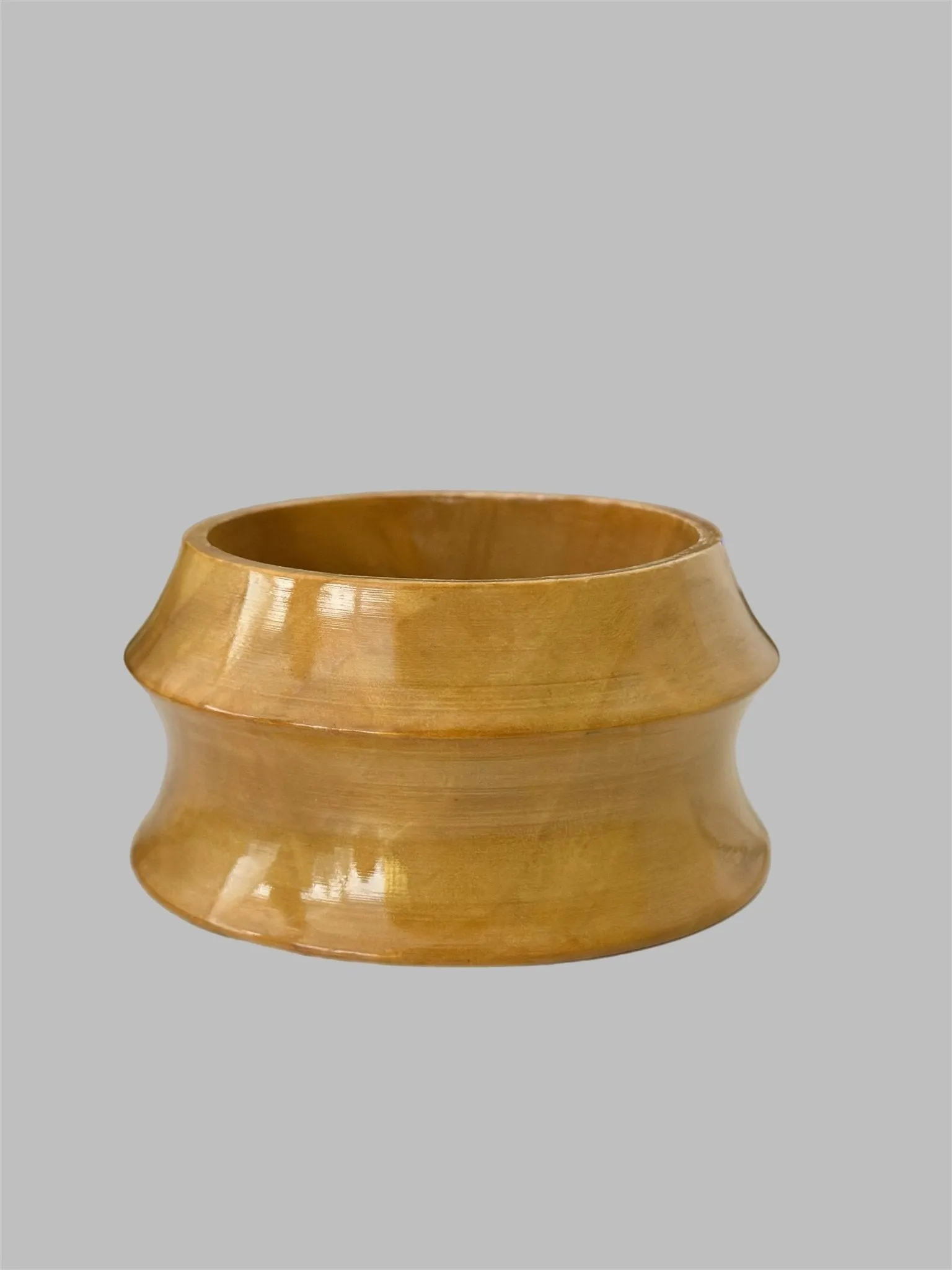 Aye Wura Lacquered Natural Chunky Wood Bangle