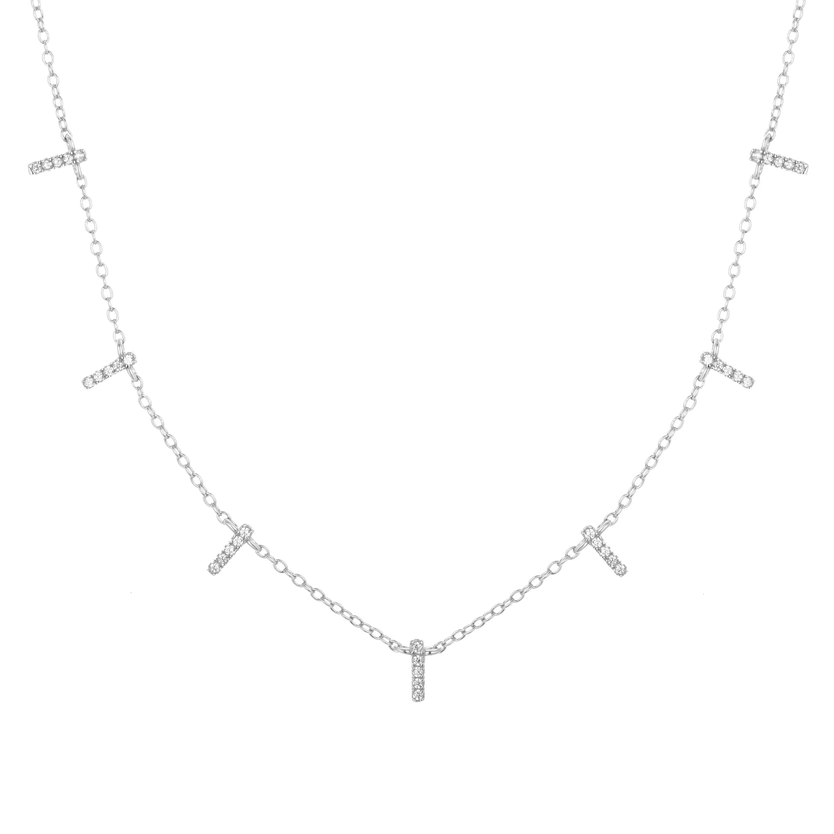 Bar Choker Necklace With Crystals