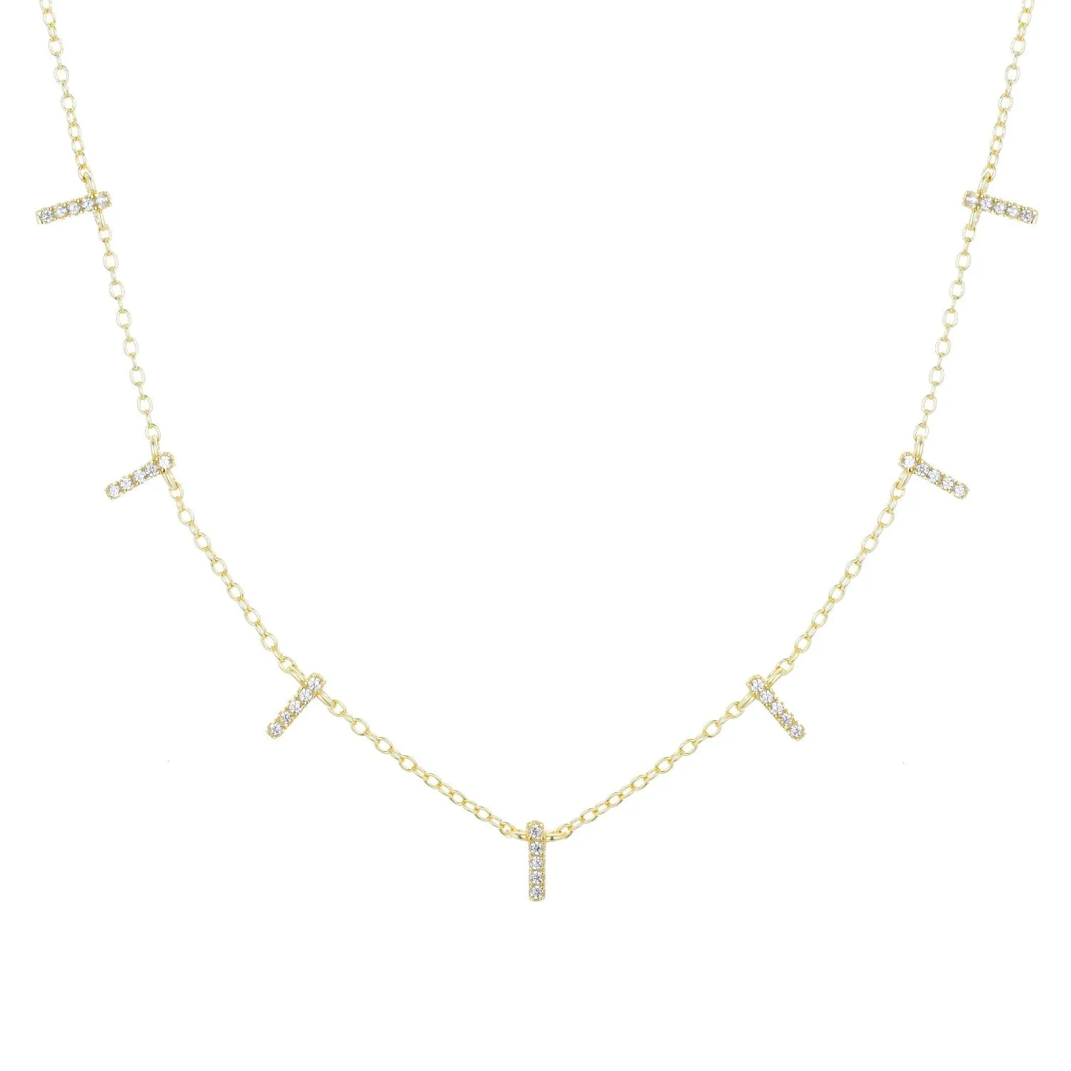 Bar Choker Necklace With Crystals