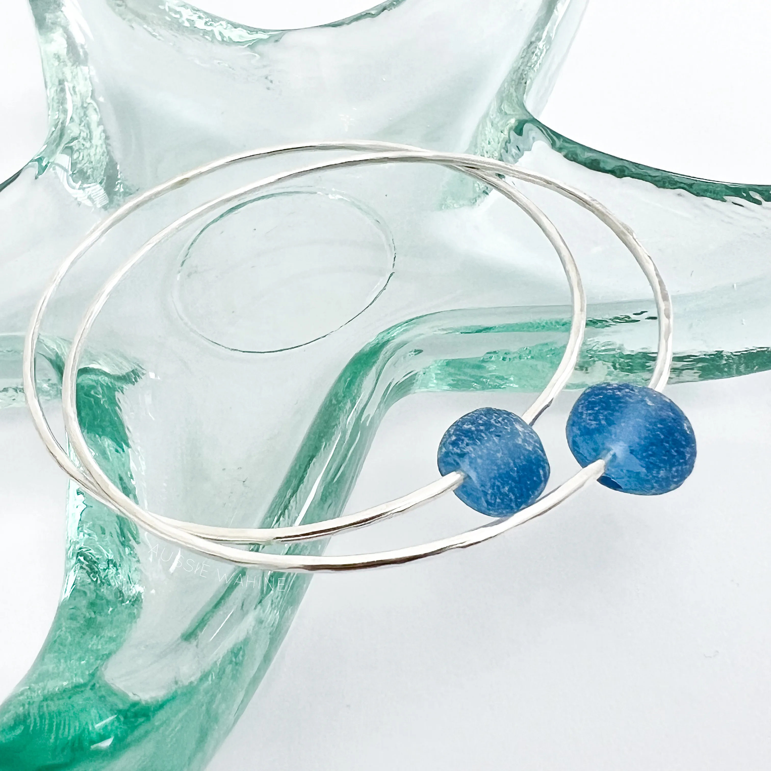 Beach Bangle with Recycled Glass