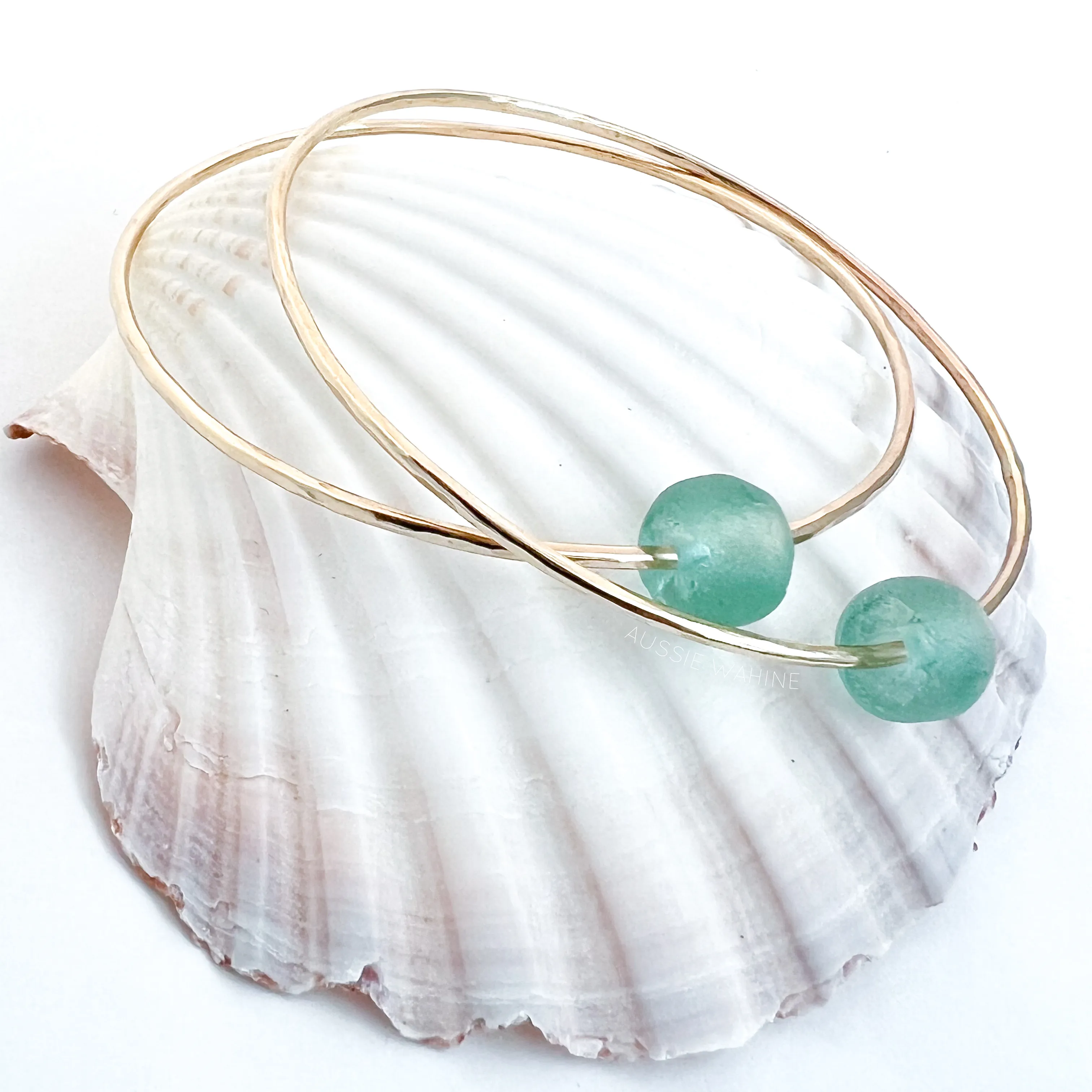 Beach Bangle with Recycled Glass