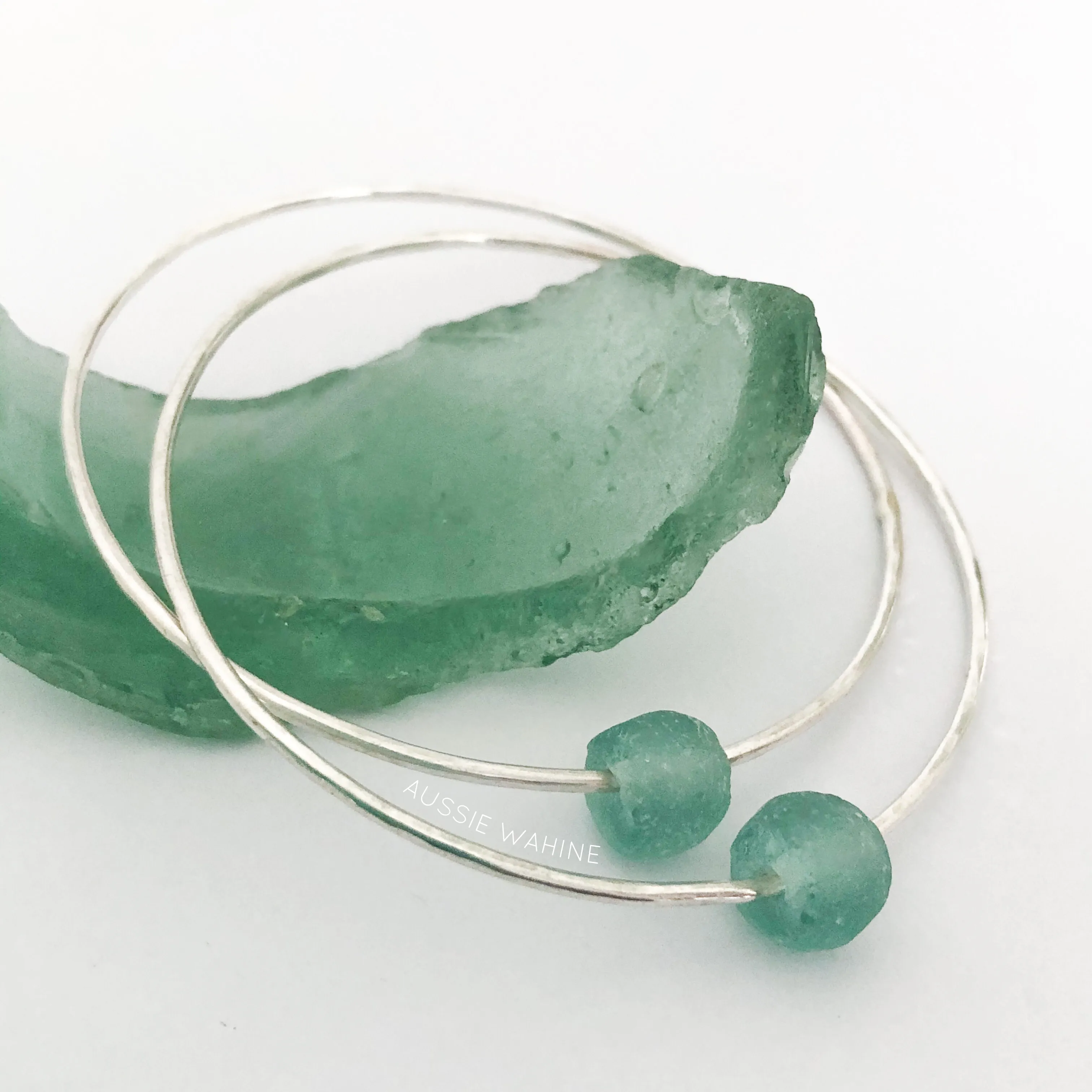 Beach Bangle with Recycled Glass