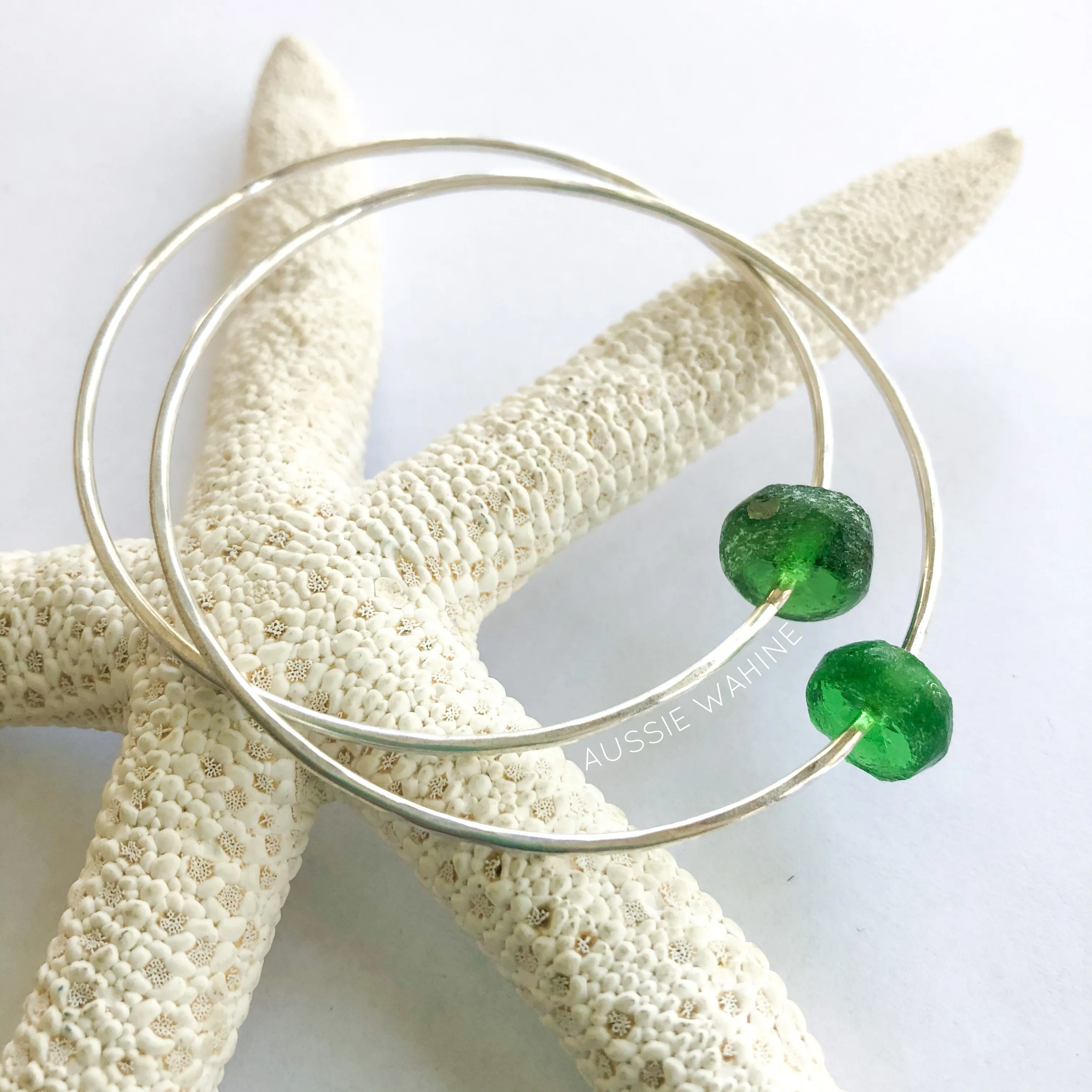 Beach Bangle with Recycled Glass