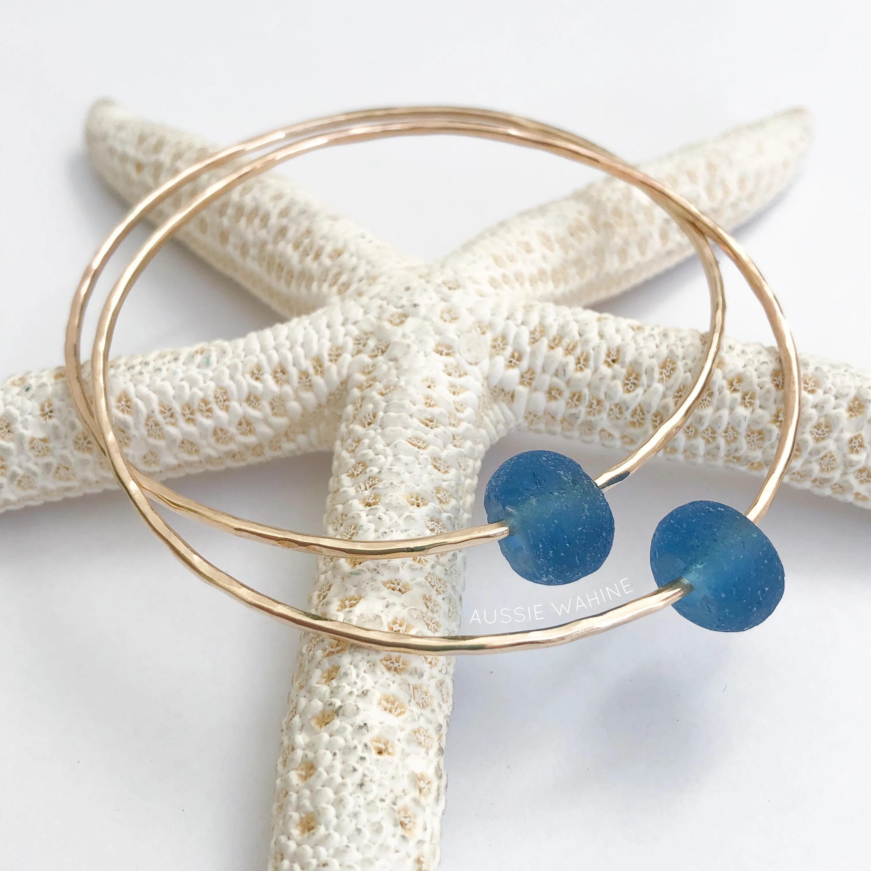 Beach Bangle with Recycled Glass