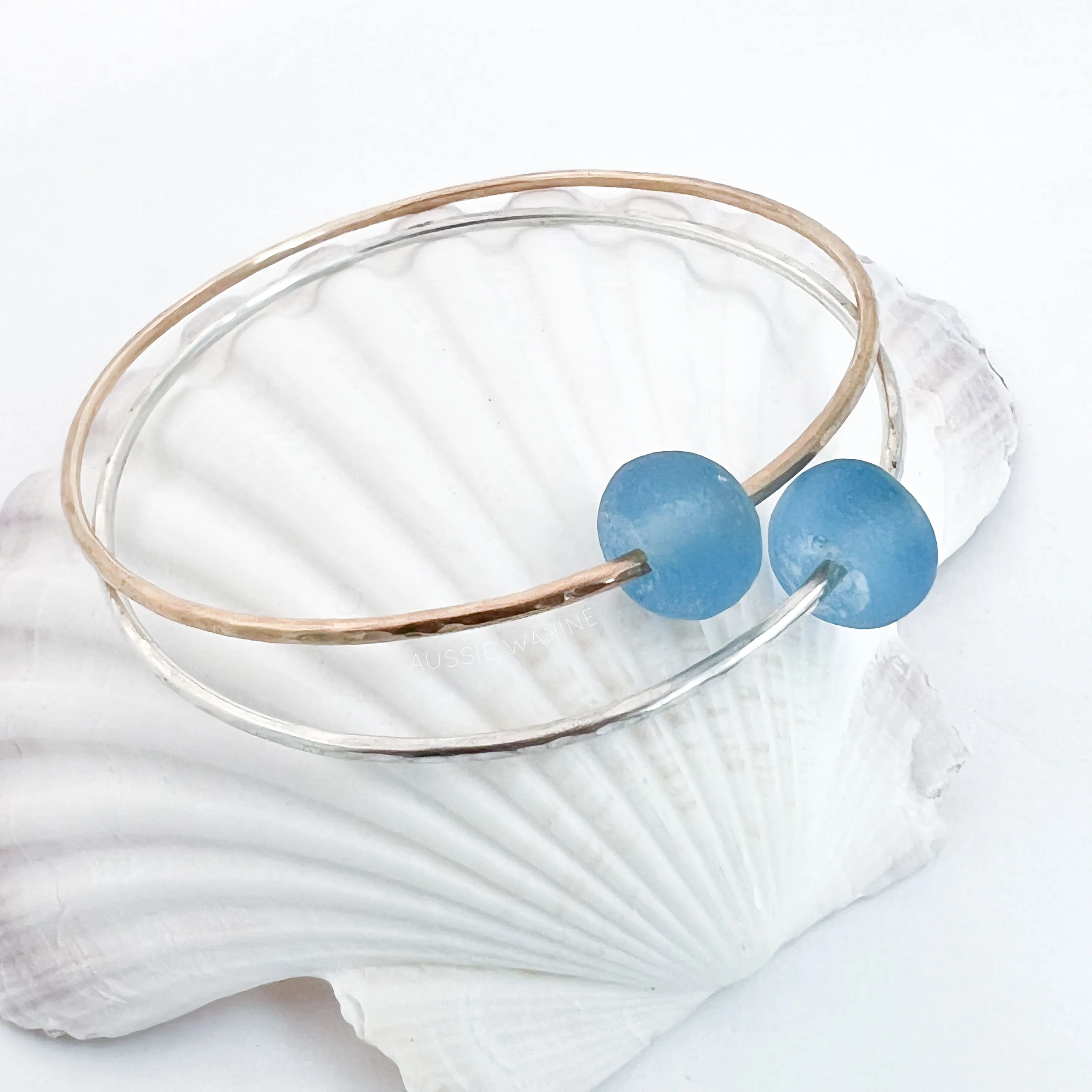 Beach Bangle with Recycled Glass