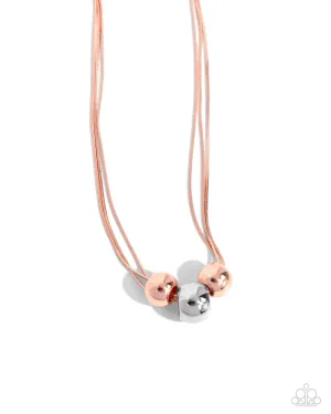 Beaming Beads - Copper Necklace-Paparazzi