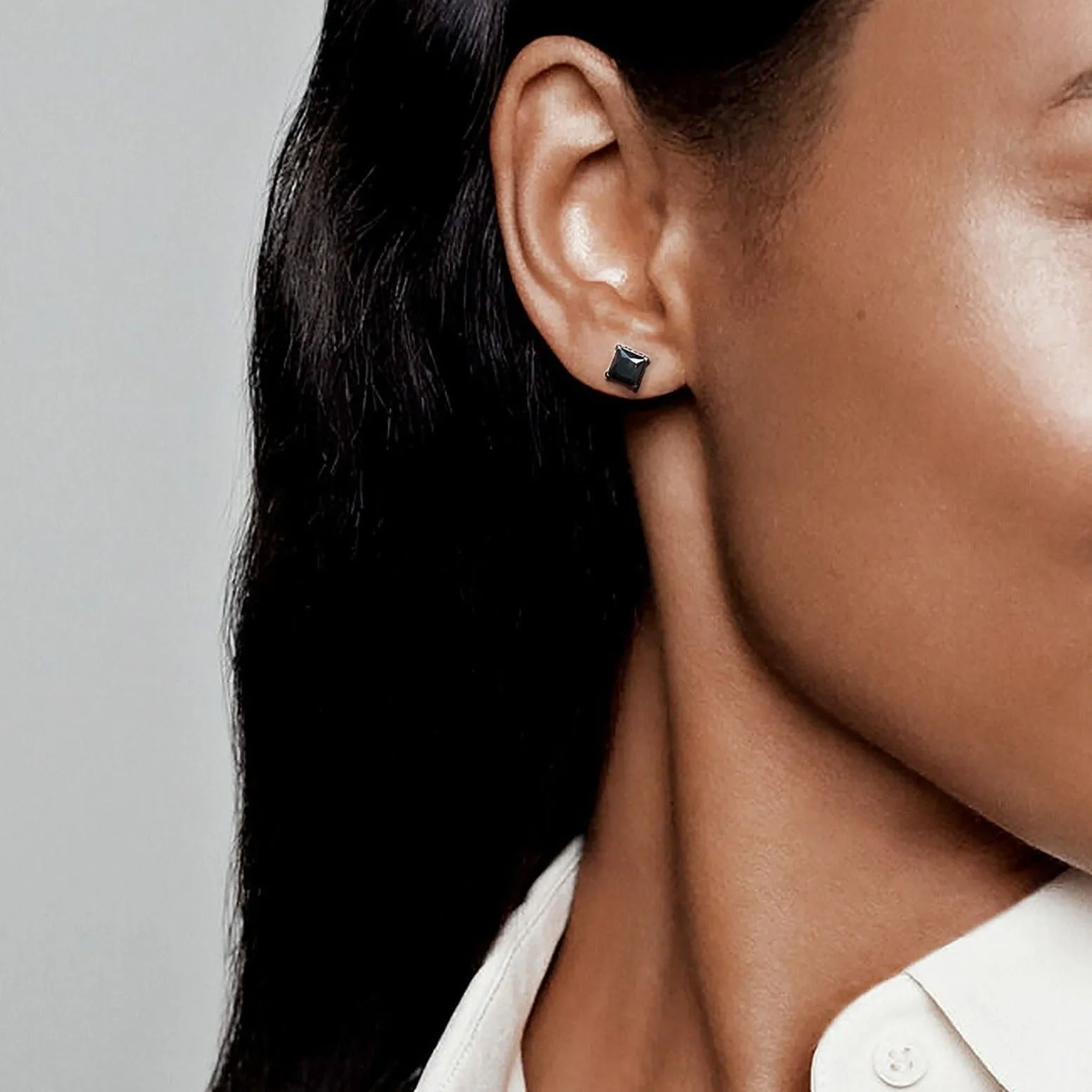 BLACK & PROUD™ - Women's S925 Black Diamond Square Stud Earrings