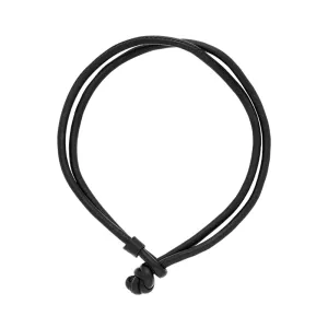 Black Leather Knot Necklace D
