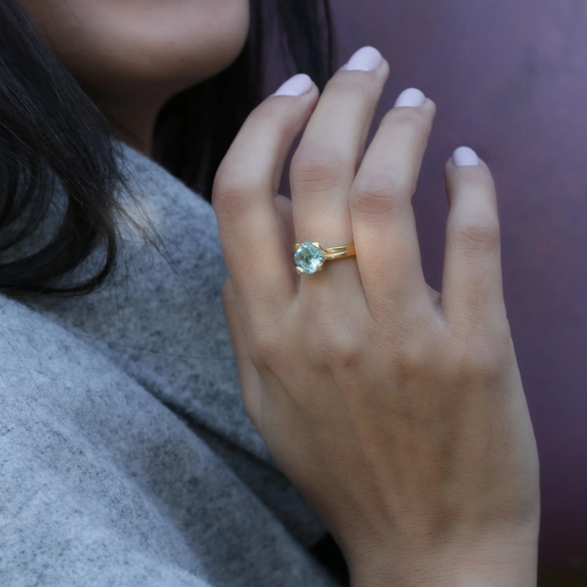 Blue Topaz Ring,Topaz Birthstone Ring,Bday Gifts for Women,Stone Ring,November Birthstone,Wedding Rings for Women,Engagement Ring