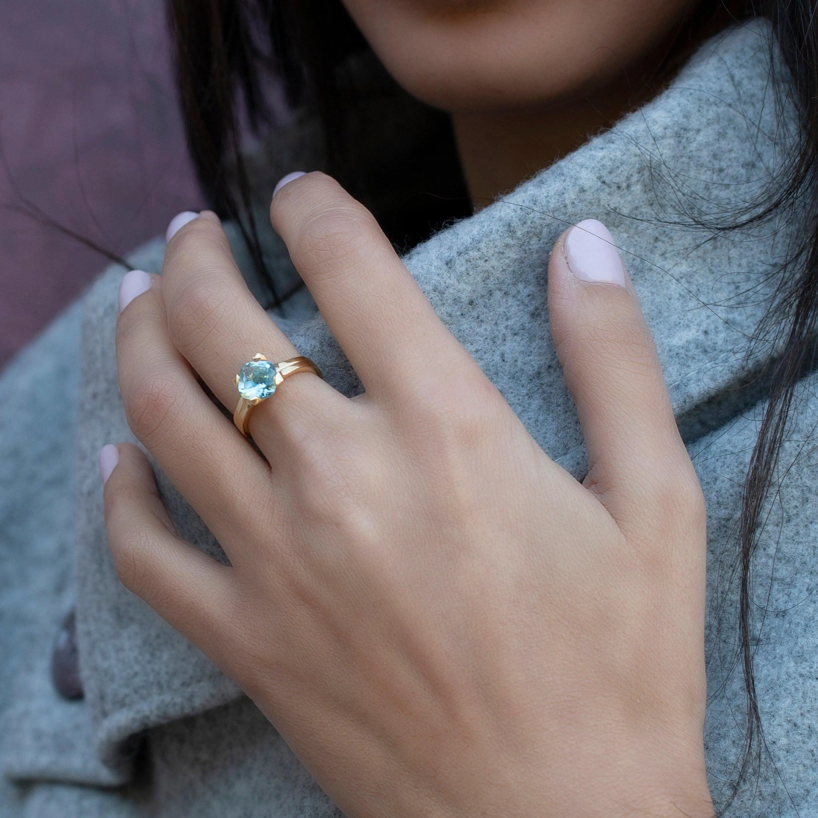 Blue Topaz Ring,Topaz Birthstone Ring,Bday Gifts for Women,Stone Ring,November Birthstone,Wedding Rings for Women,Engagement Ring