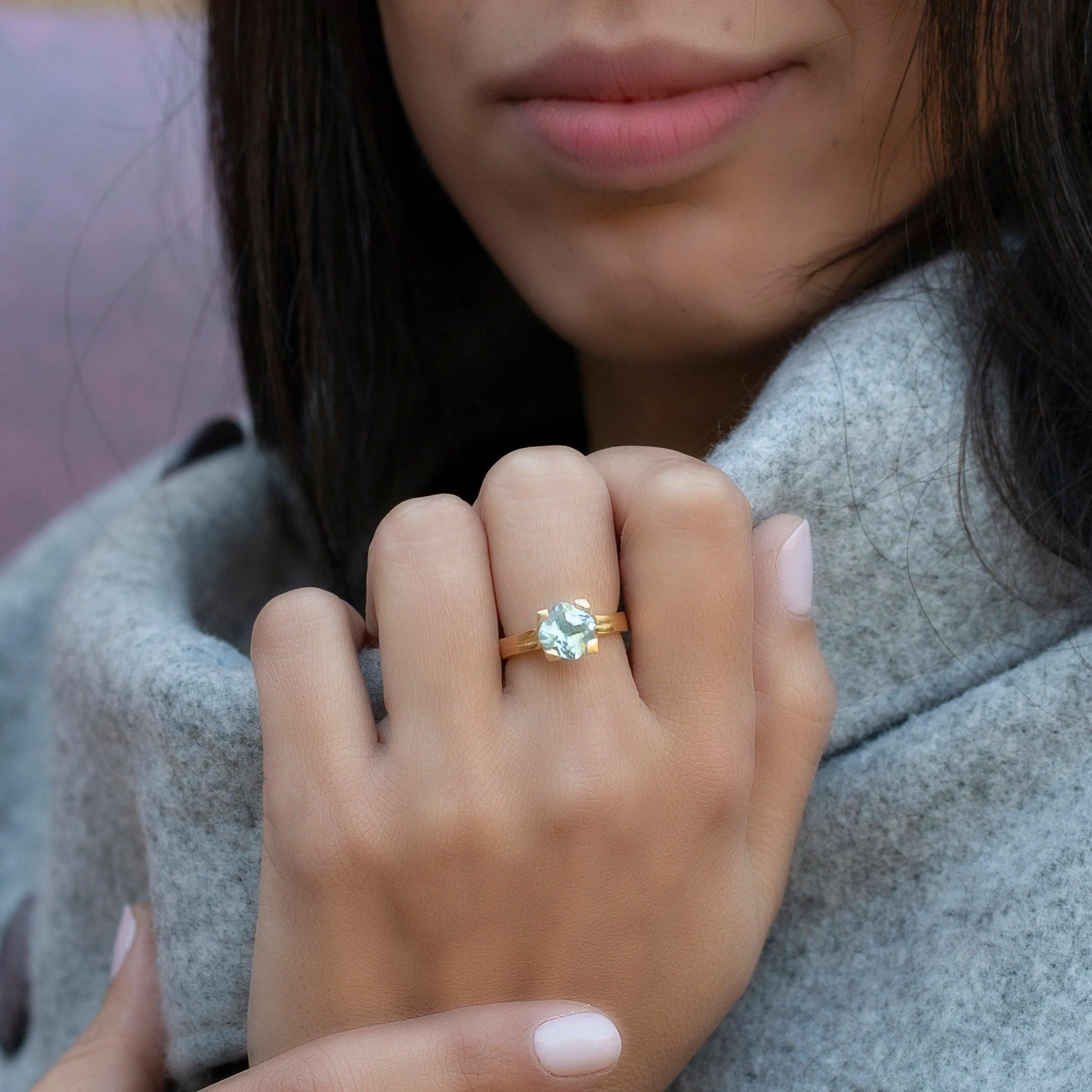 Blue Topaz Ring,Topaz Birthstone Ring,Bday Gifts for Women,Stone Ring,November Birthstone,Wedding Rings for Women,Engagement Ring