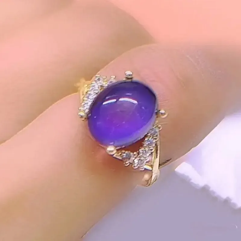Boho Style Color Changing Mood Stone Cuff Rings