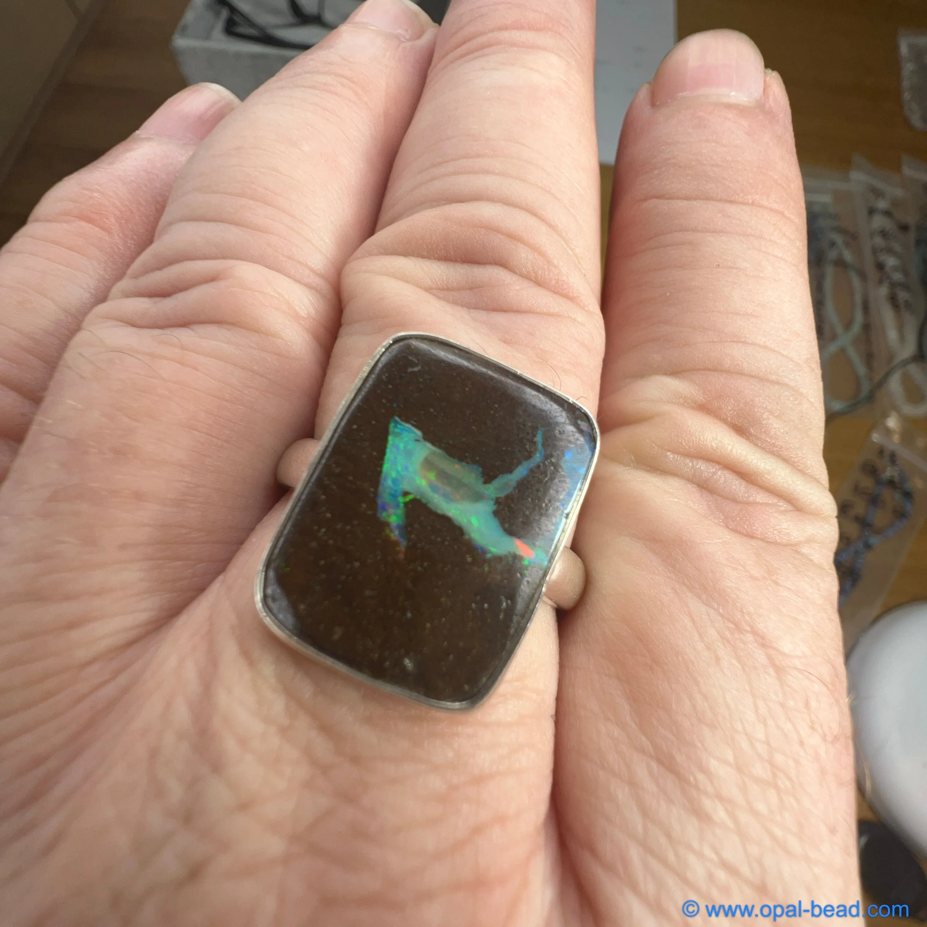 Boulder Opal Ring size 13 0024