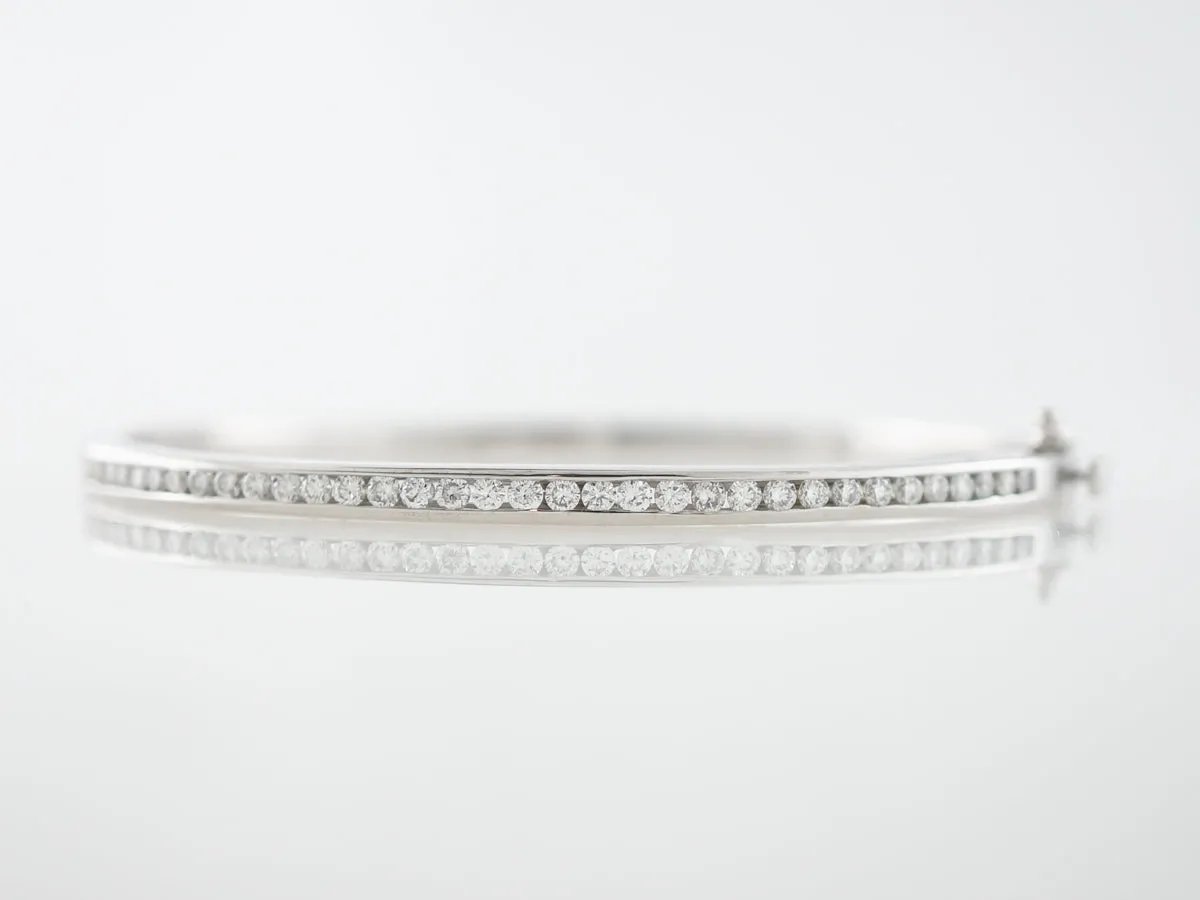 Bracelet Bangle Modern 1.49 Round Brilliant Cut Diamonds in 14k White Gold