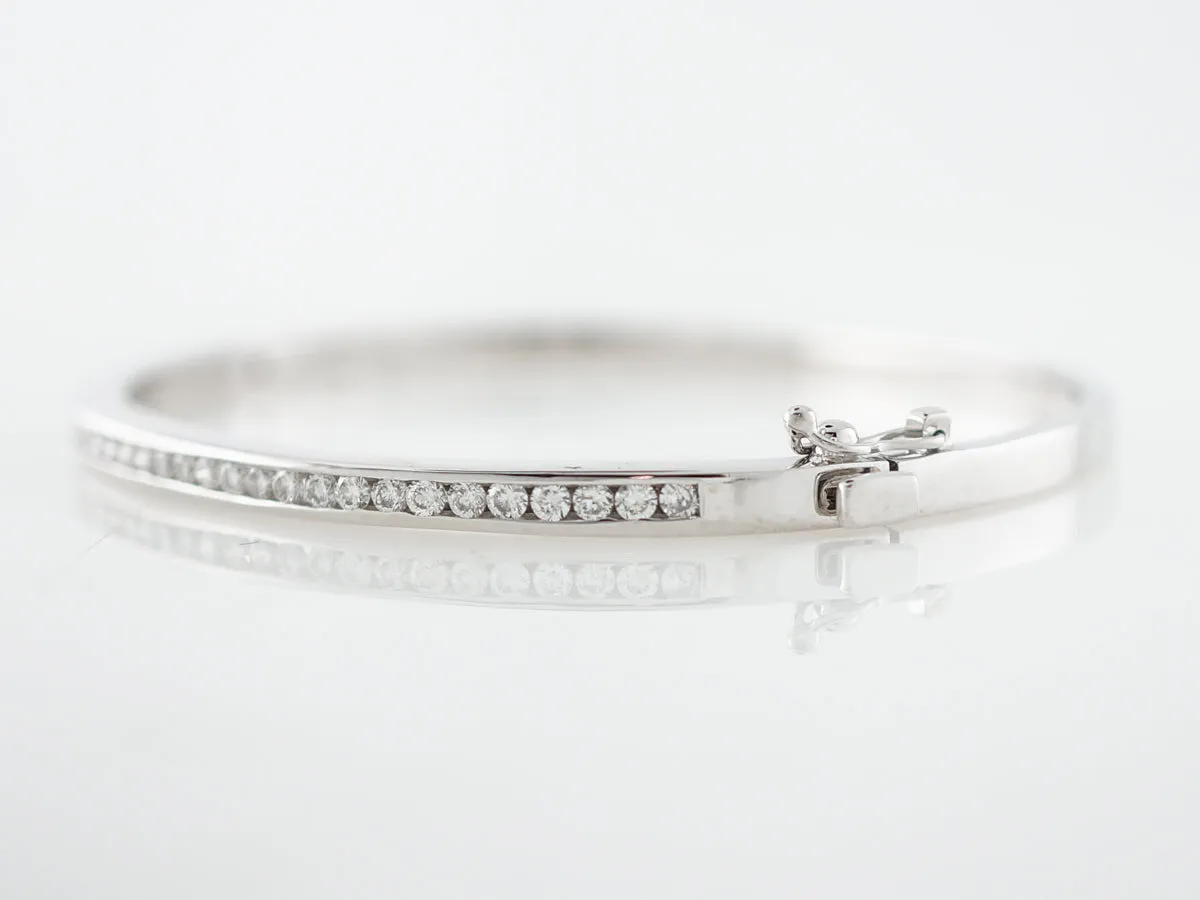 Bracelet Bangle Modern 1.49 Round Brilliant Cut Diamonds in 14k White Gold