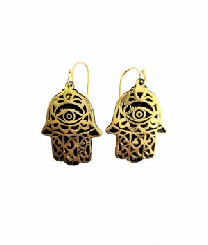 Brassy Hamsa Earrings