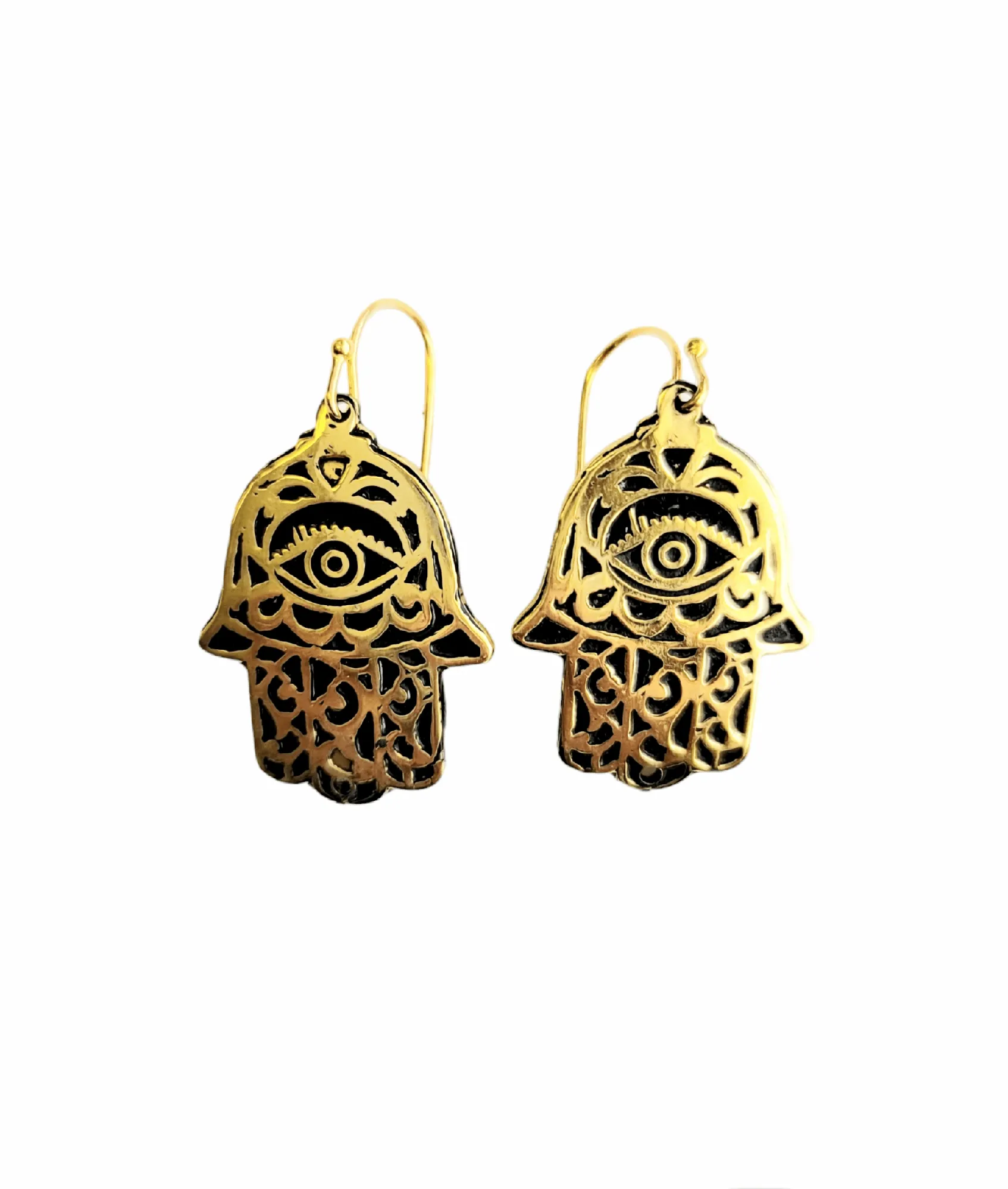Brassy Hamsa Earrings