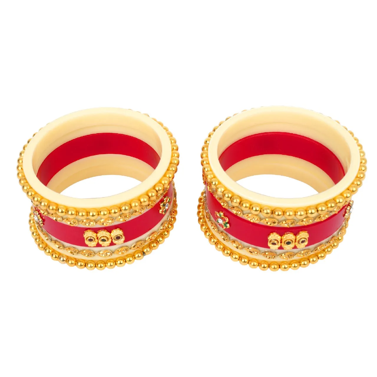 Bridal Punjabi Choora Maroon Bangles for Women's Marriage Jewellery Dulhan Chuda Set