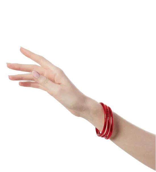 BuDhaGirl Crimson All Weather Bangles® (AWB®) - Serenity Prayer - Set Of 3