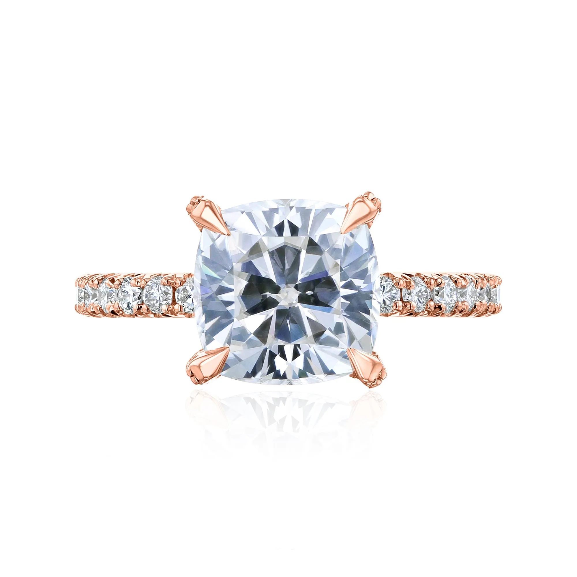 Cait - Cushion Moissanite & Diamond Pavé Ring