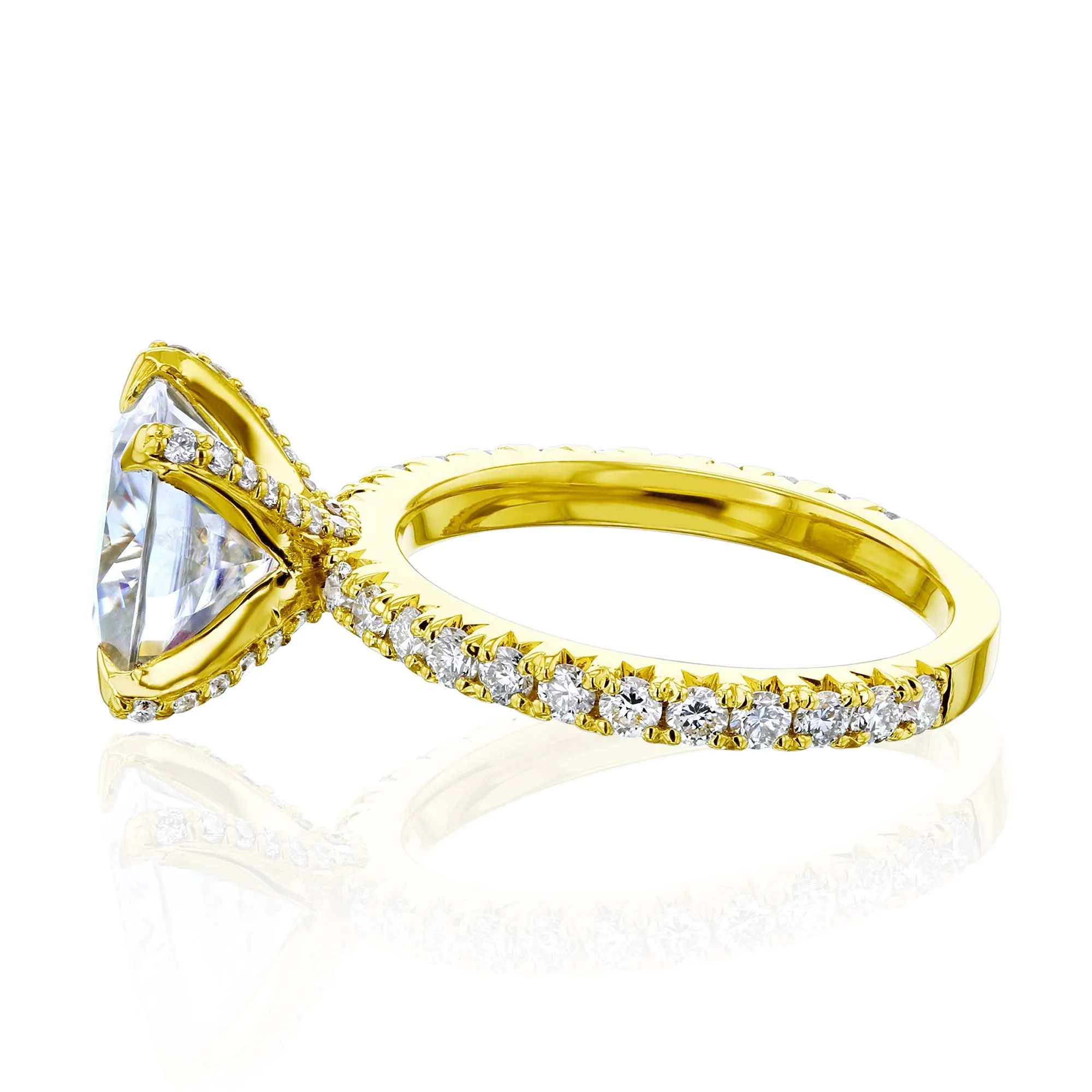 Cait - Cushion Moissanite & Diamond Pavé Ring