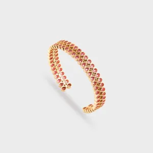 Carmine Loop Bangle - Gold Coated