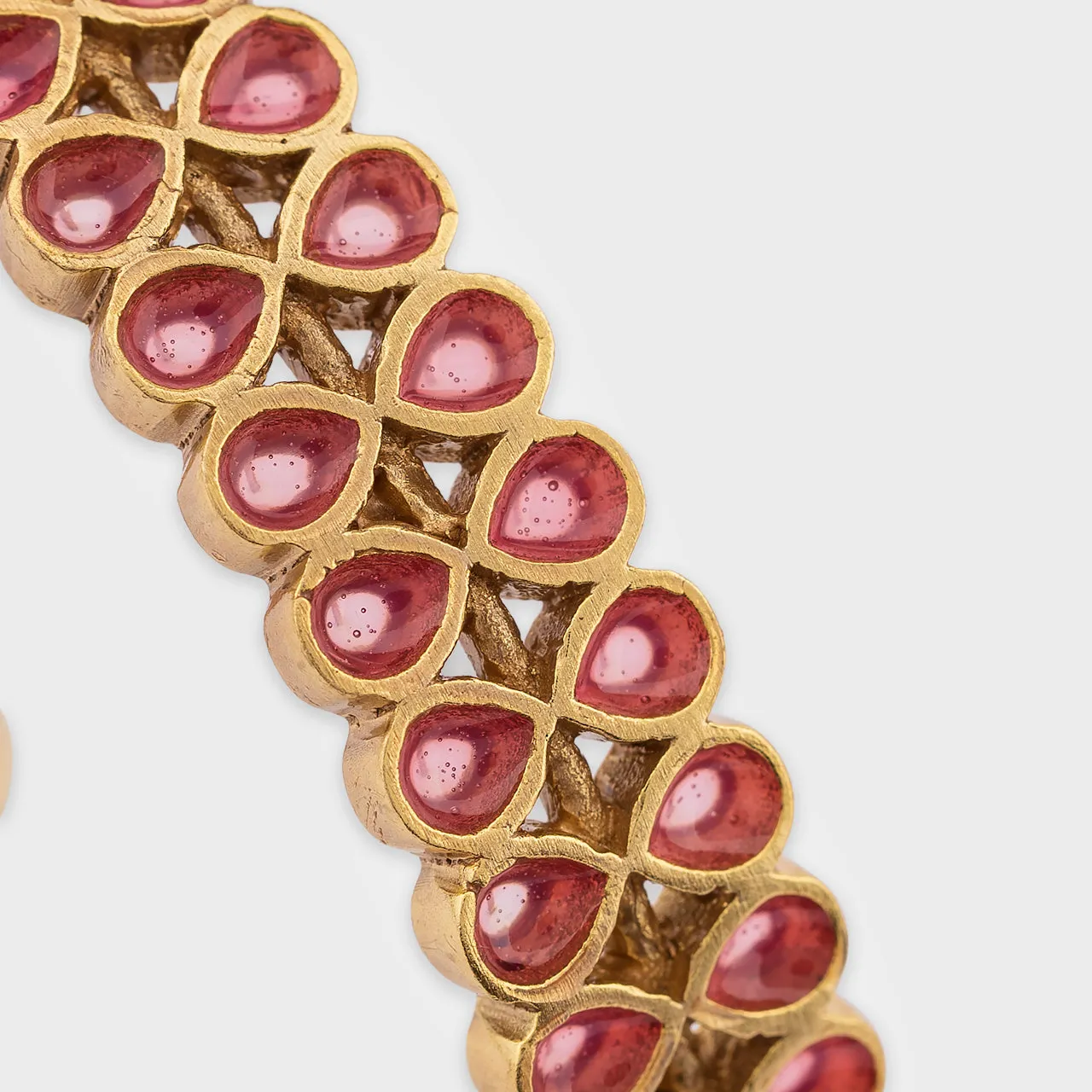 Carmine Loop Bangle - Gold Coated