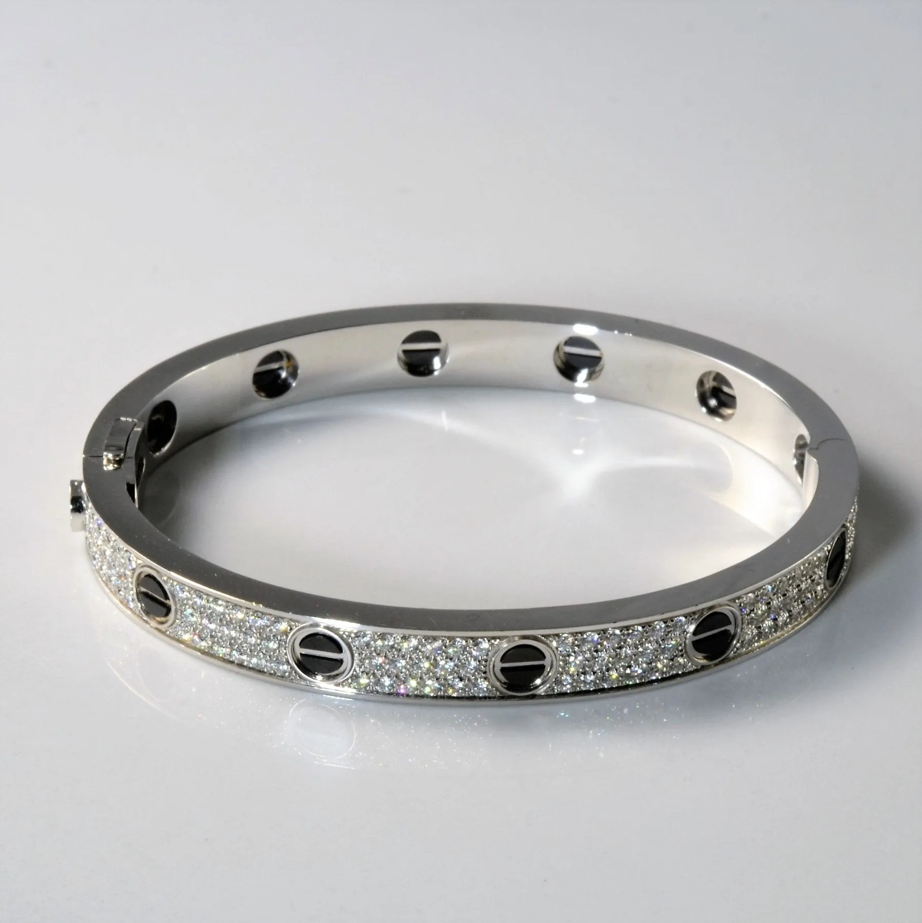 'Cartier' Love Bracelet, Diamond-Paved, Ceramic | 1.99ctw | 7" |