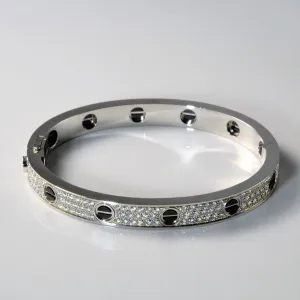 'Cartier' Love Bracelet, Diamond-Paved, Ceramic | 1.99ctw | 7" |
