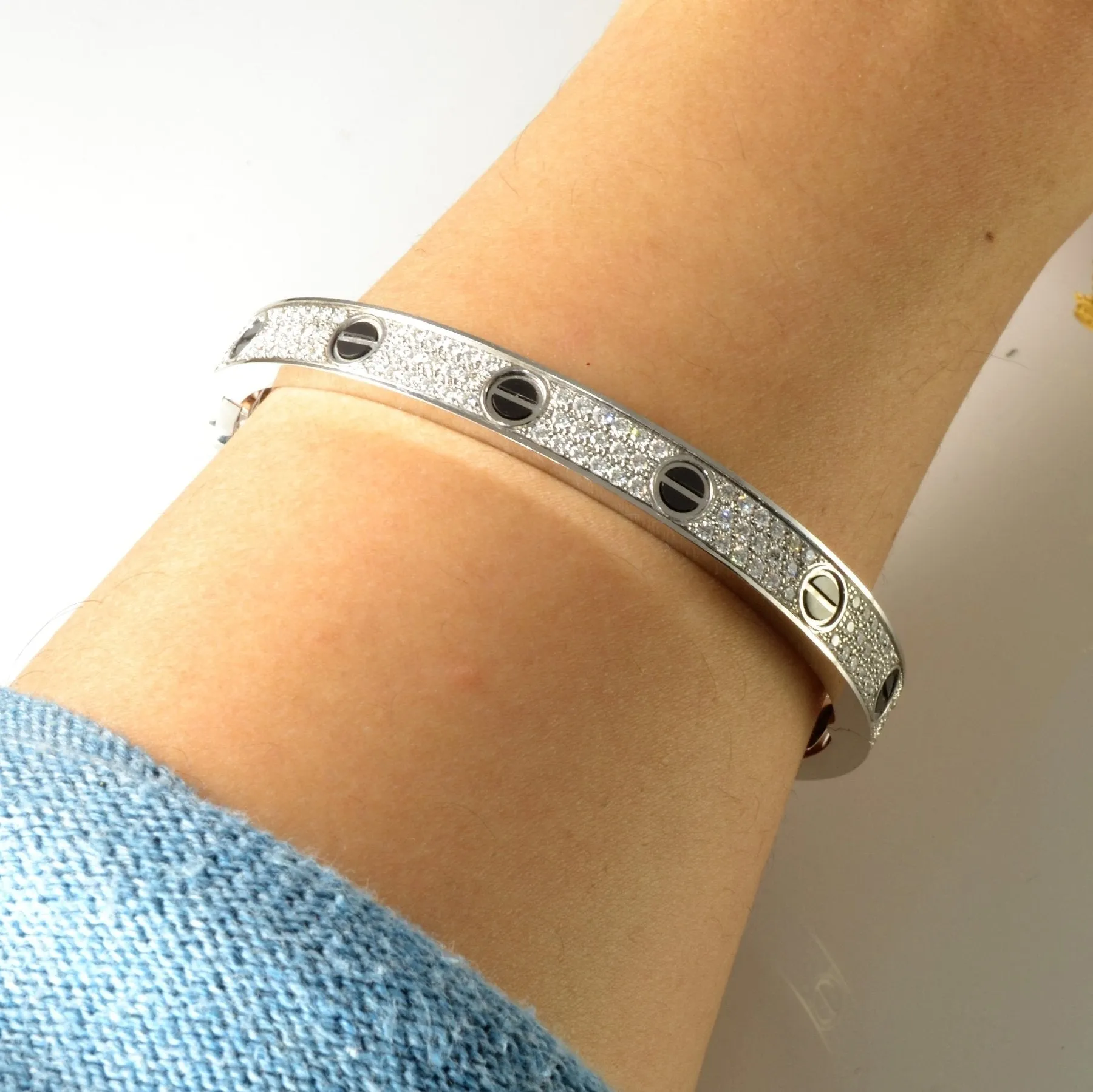 'Cartier' Love Bracelet, Diamond-Paved, Ceramic | 1.99ctw | 7" |