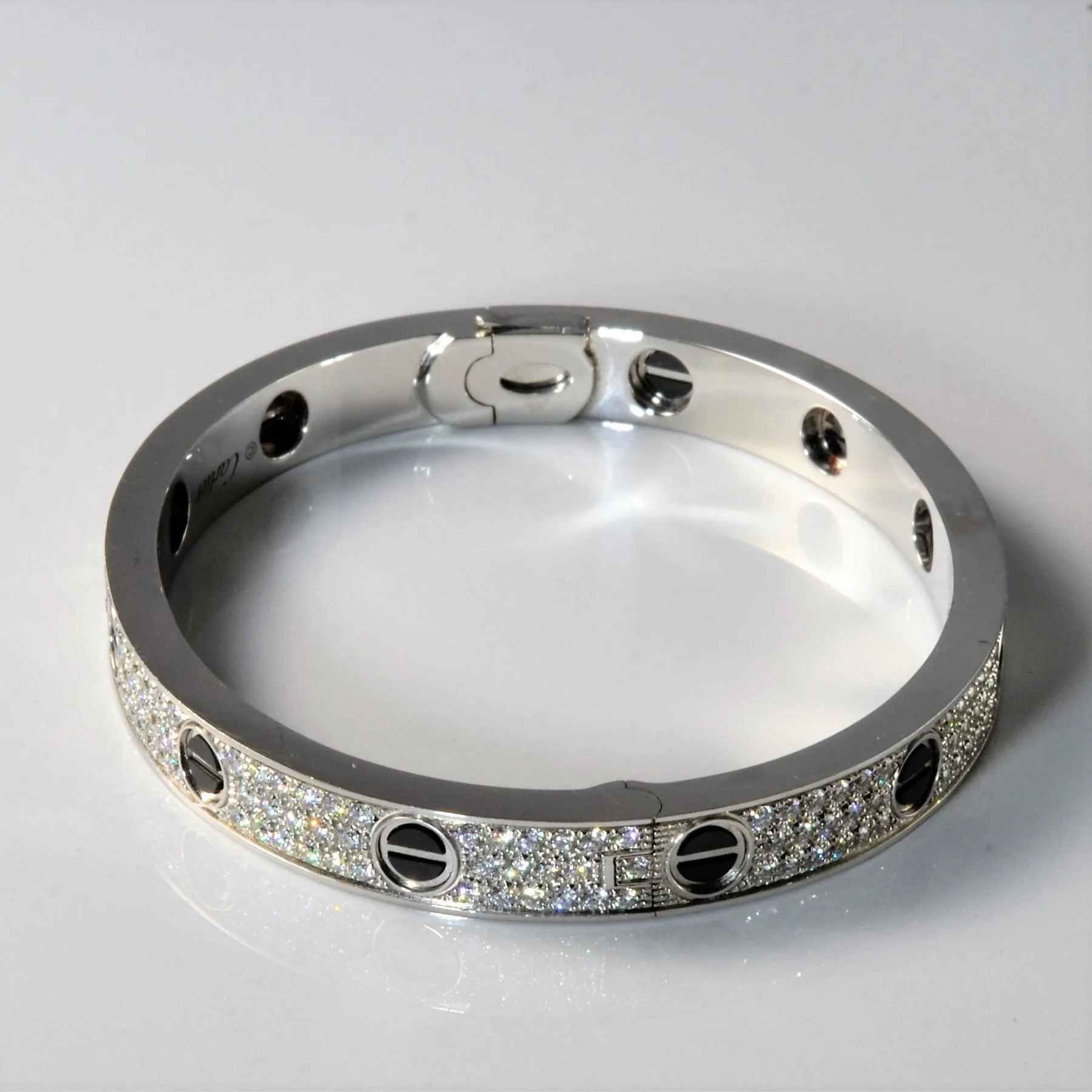'Cartier' Love Bracelet, Diamond-Paved, Ceramic | 1.99ctw | 7" |