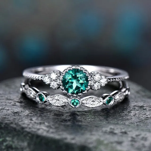 CELESTIAL ELEGANCE CRYSTAL RING SET