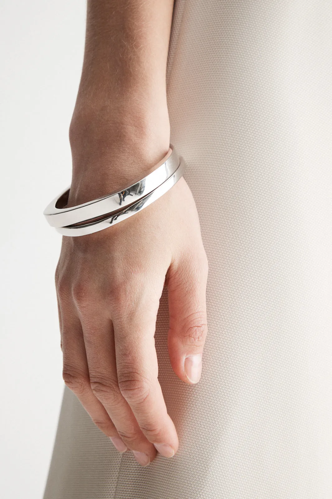 Chroma Bangle Stack Silver