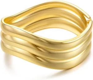 Chunky Gold Bangle Bracelets for Women Hammered Texture Cuff Bangles Wrist Wrap Bangle Bracelet Jewelry