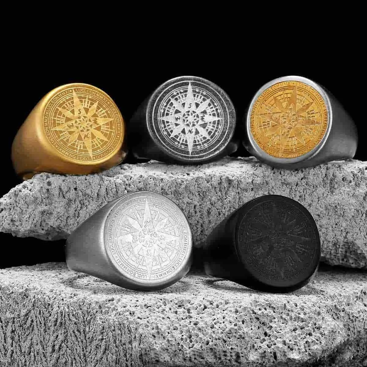 Compass Signet Rings