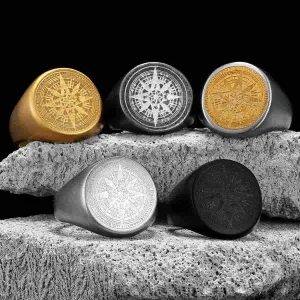 Compass Signet Rings