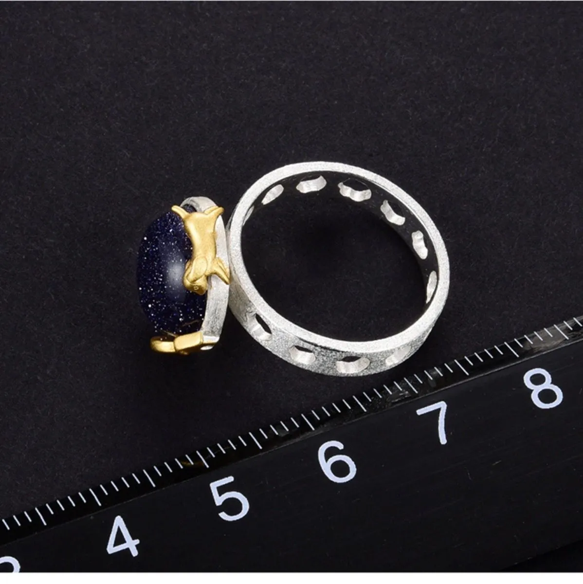 Cosmic Labradorite Ring Solar Anniversary Ring
